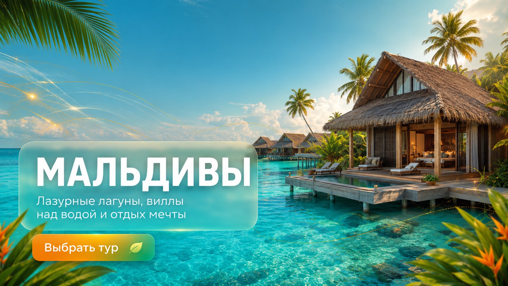 Мальдивы — лагуны и виллы над водой